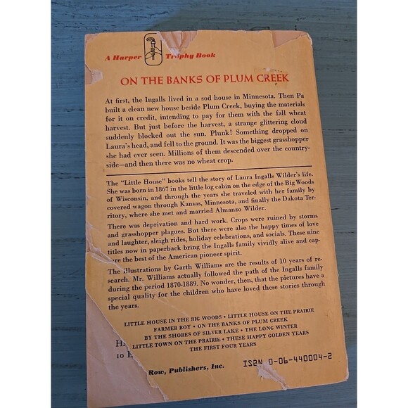 On the Banks of Plum Creek Paperback A Harper Trophy Book Laura Ingalls Wilder - Picture 2 of 10